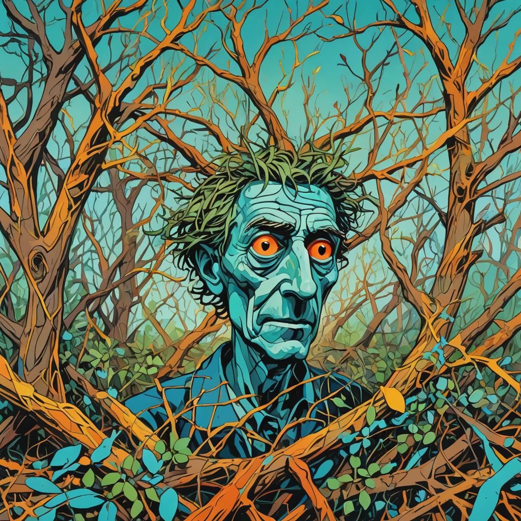 Wailing Bush in Pop Art Style