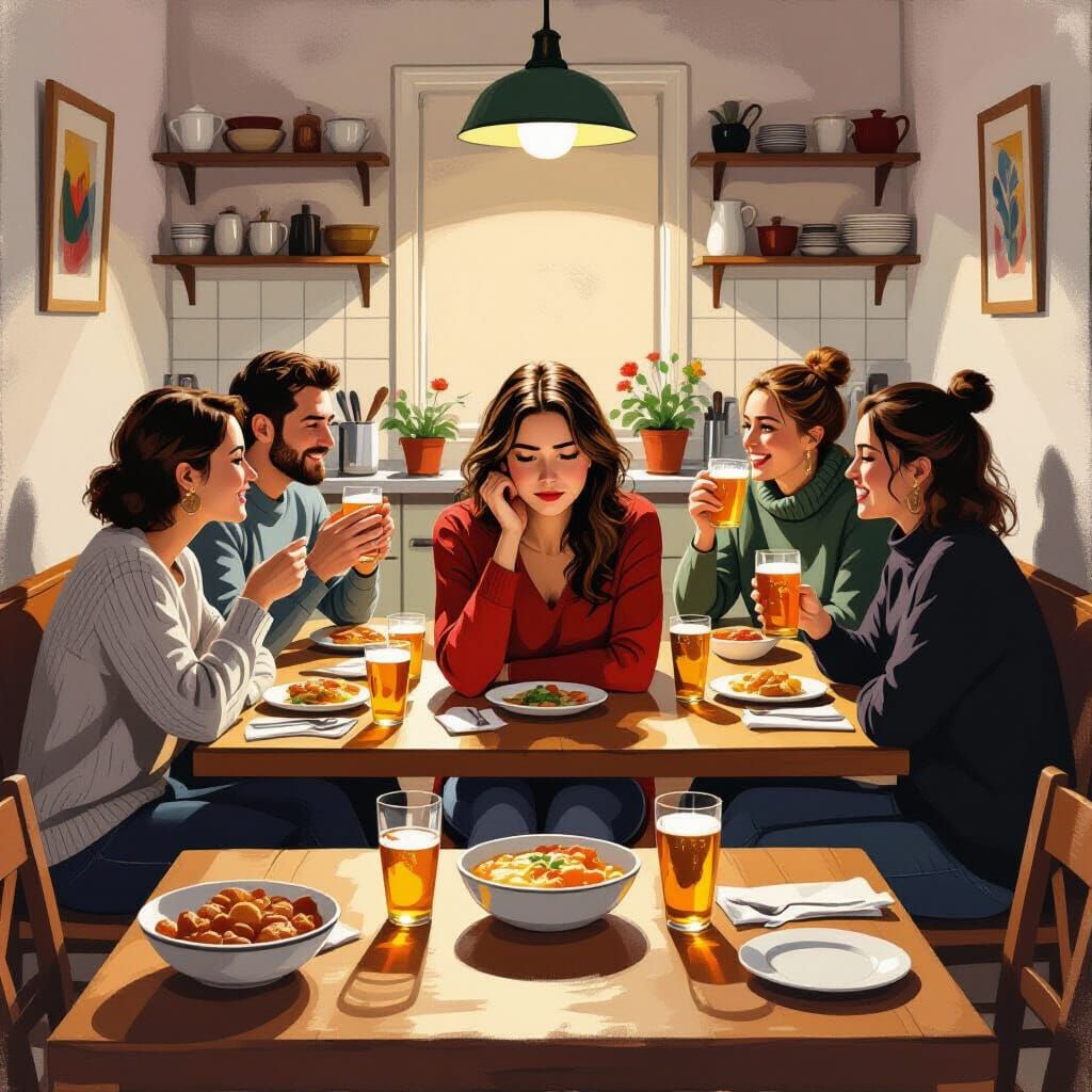 Solitude in Company: A Kitchen Scene