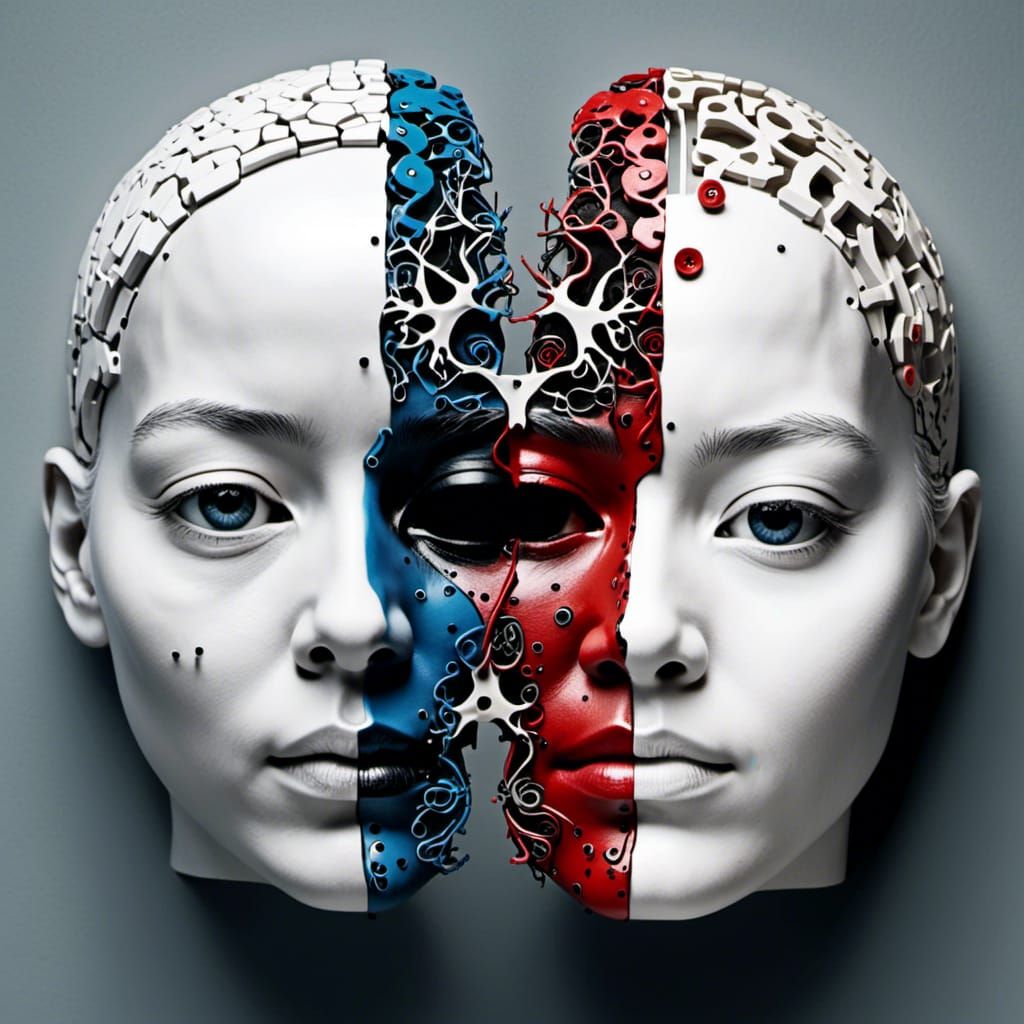 Sculptural Portrait of Birth and Death in Ying Yang