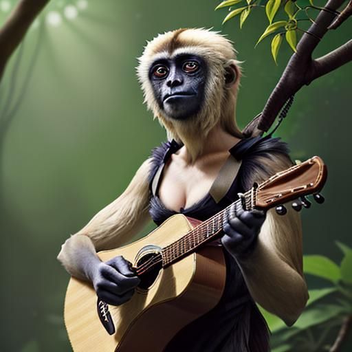 The female gibbon is initially bemused by the male's serenad...