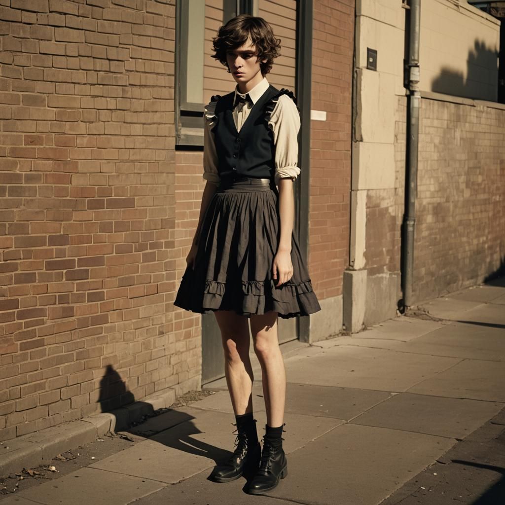 Humiliated Boy in Dress: Cinematic Film Still