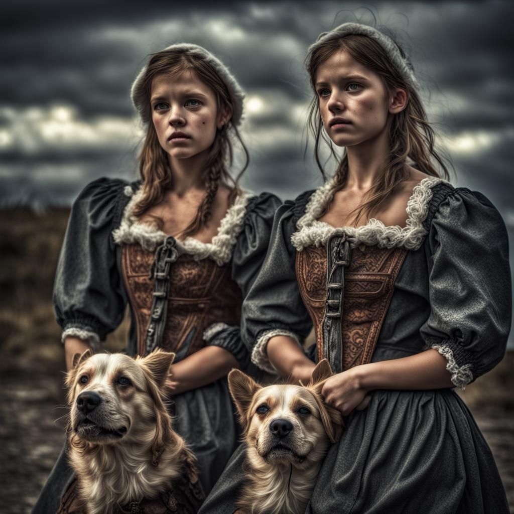 Hyperrealistic Photo of Two Girls