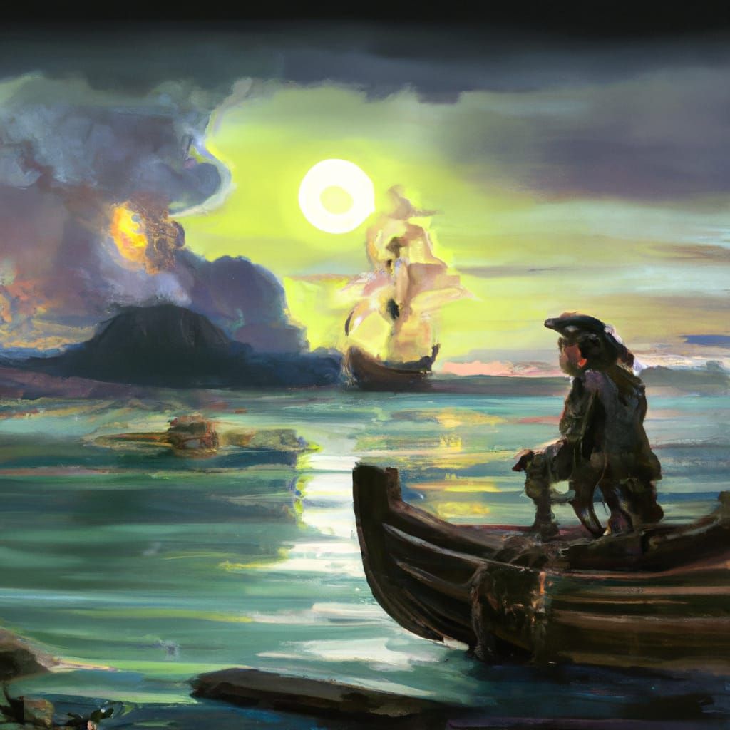 Epic Pirate Tale: Dramatic Digital Matte Painting