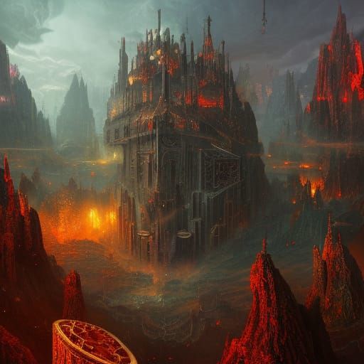 Binary Code from Hell: Detailed Matte Painting