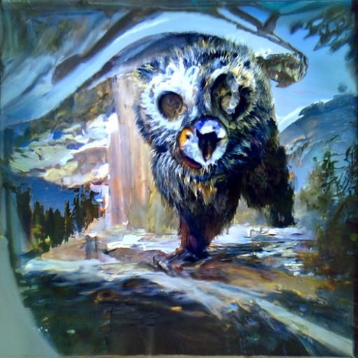 Owlbear in Oil Painting Style by James Gurney