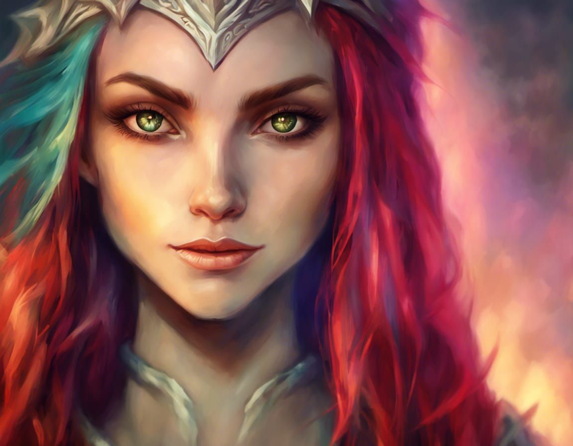Fantasy Elf Portrait in Digital Painting Style