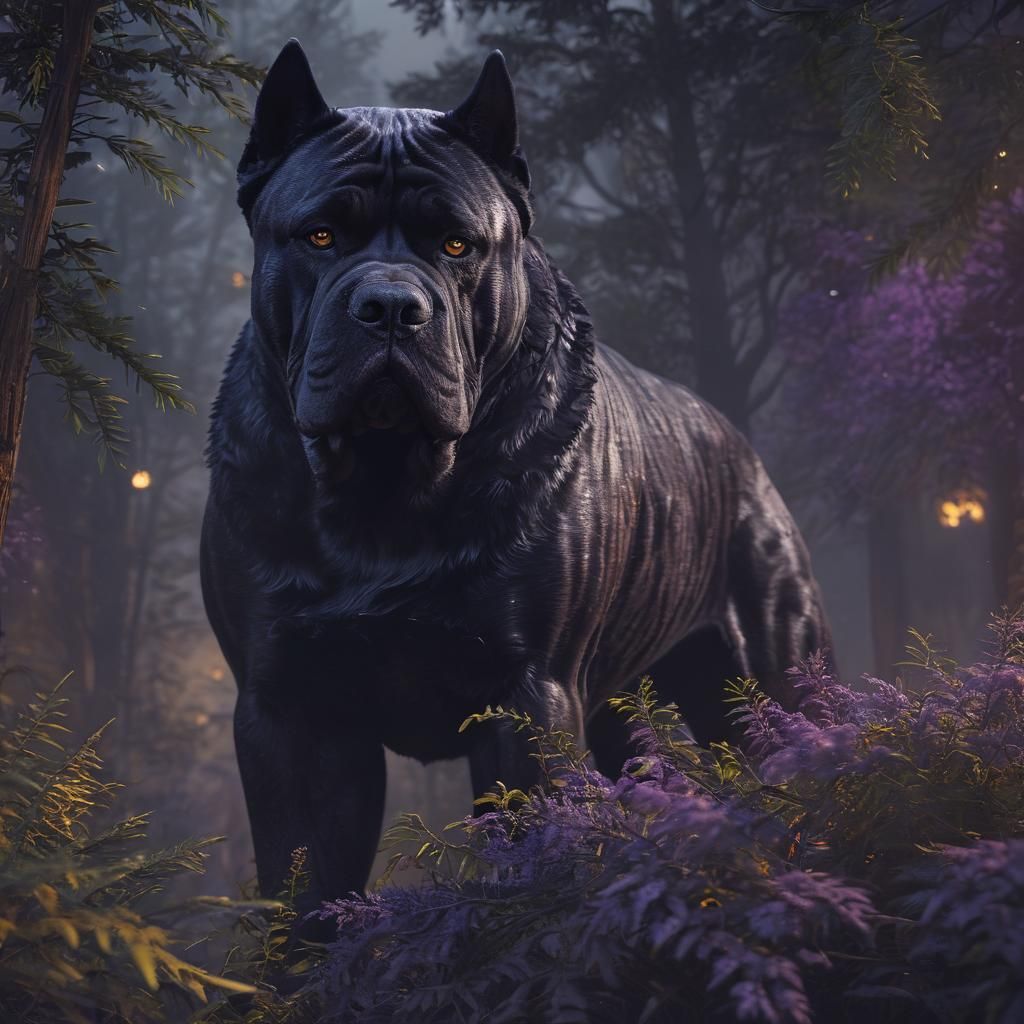 Majestic Cane Corso in Dark Fantasy Art