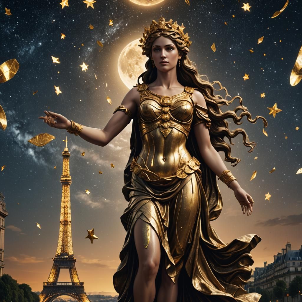 Aphrodite in Paris: Hyperrealistic Digital Matte Painting