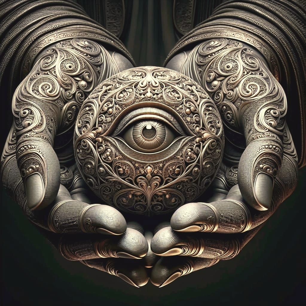 Buddha's Hands Hold Wisdom's Gaze
