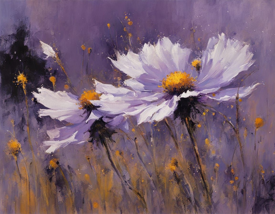 Pastel Purple Wildflower Close-Up in a Dreamlike Manner