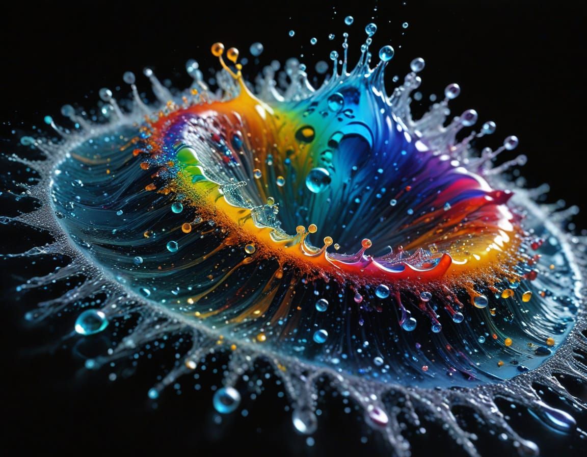 infinite curved space only chromoshadow visible on a wall deep dark shadows  timebomb perfect eye?  leather lace polychr...