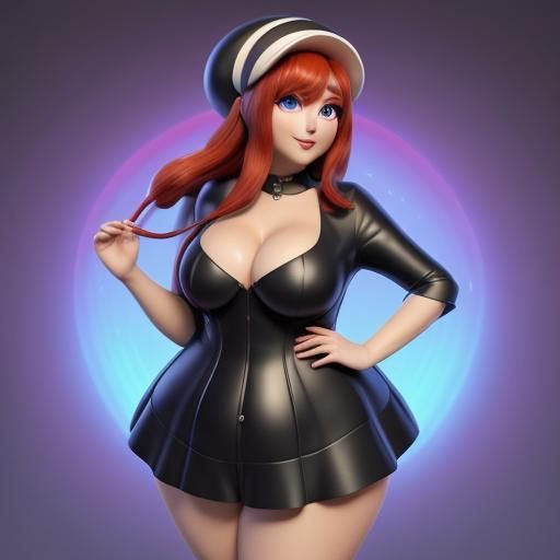 Chibi Mushroom Woman in Magic Forest: 3D Digital Art