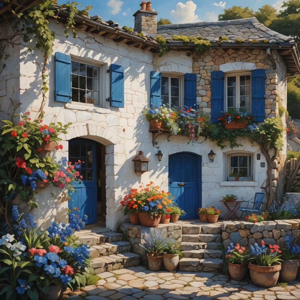 Cozy Seaside Cottage in Hyperrealistic Style