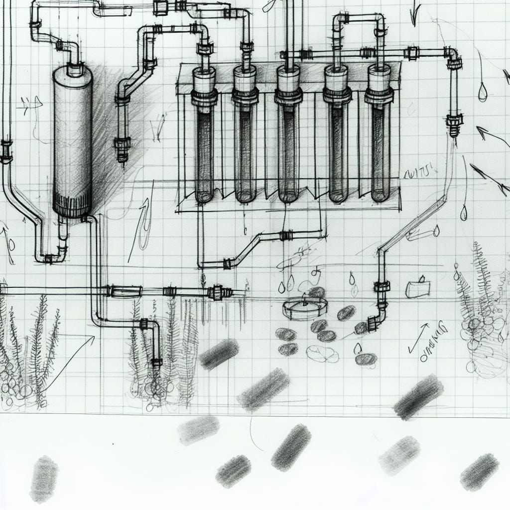 Amateur Pencil Sketch of Water Filtration System