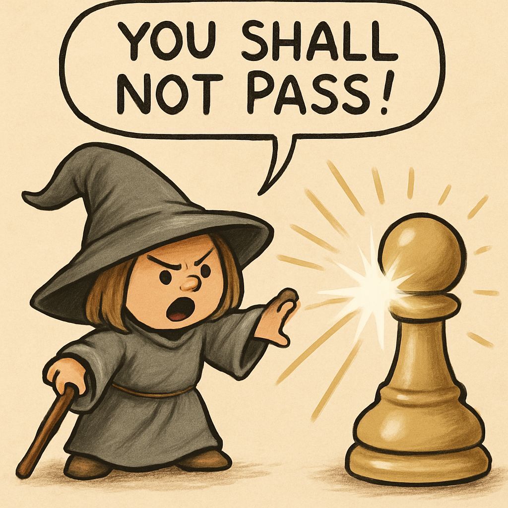 Little Wizard Casts Spell on Chess Pawn