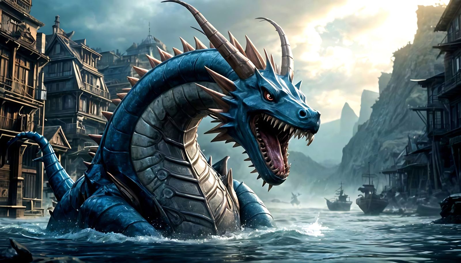 Cyberpunk Gyarados Pokemon: A Breathtaking 3D Masterpiece