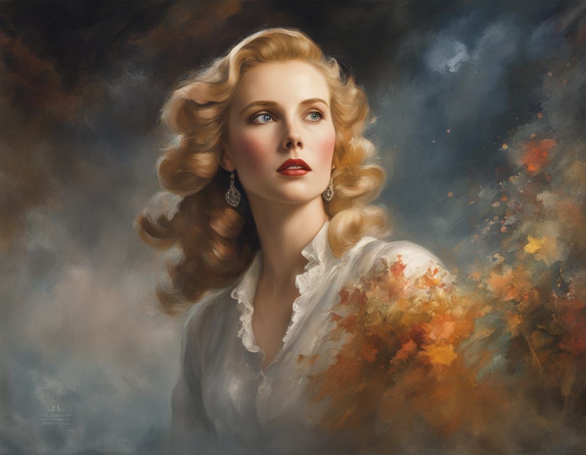 Jean Arthur Portrait in Dreamy Hyperrealism