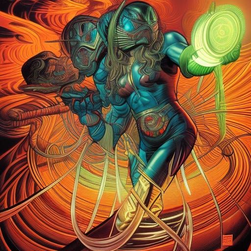 Psychedelic Comic Book Art in Mark Brooks Style