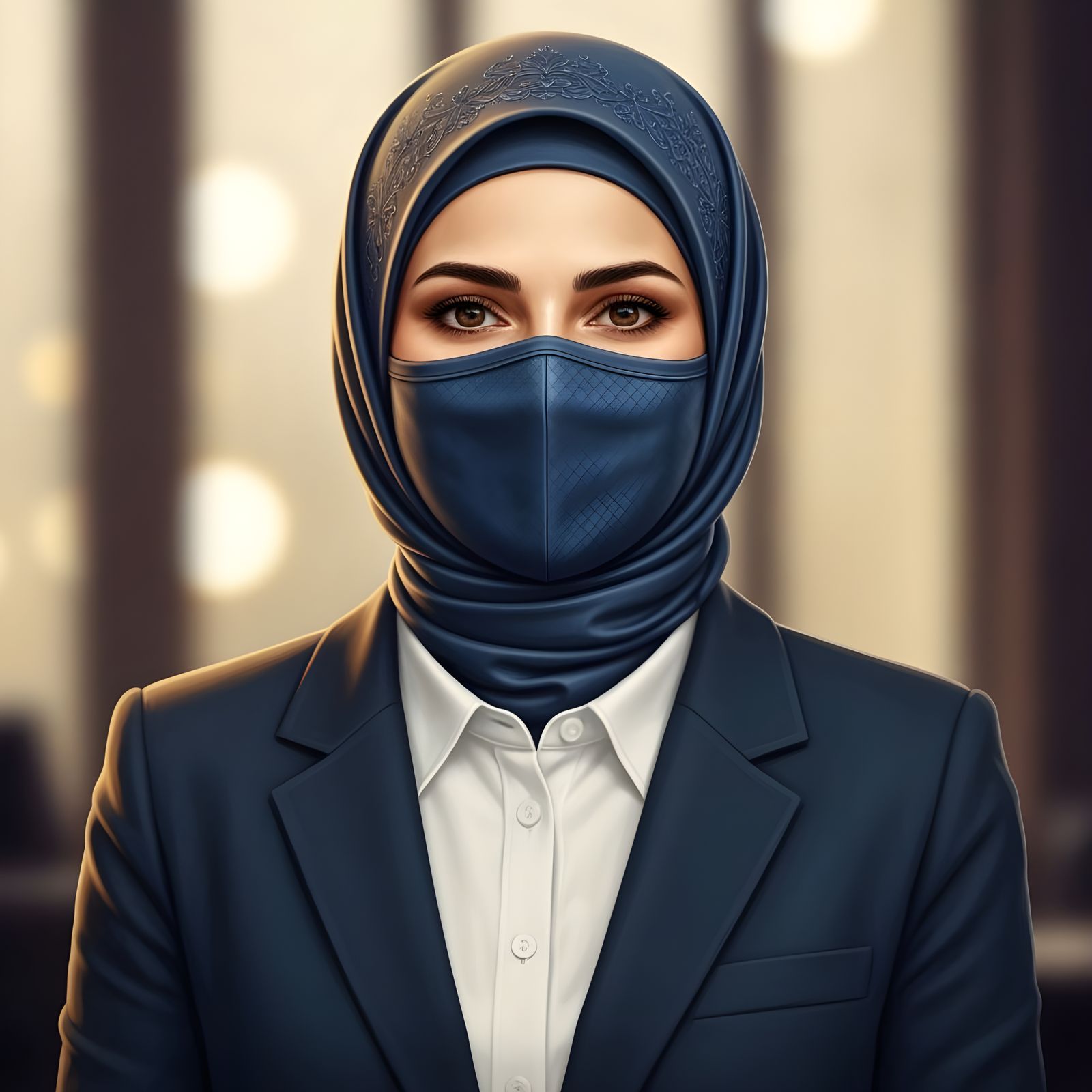 Confident Hijabi Business Woman Portrait