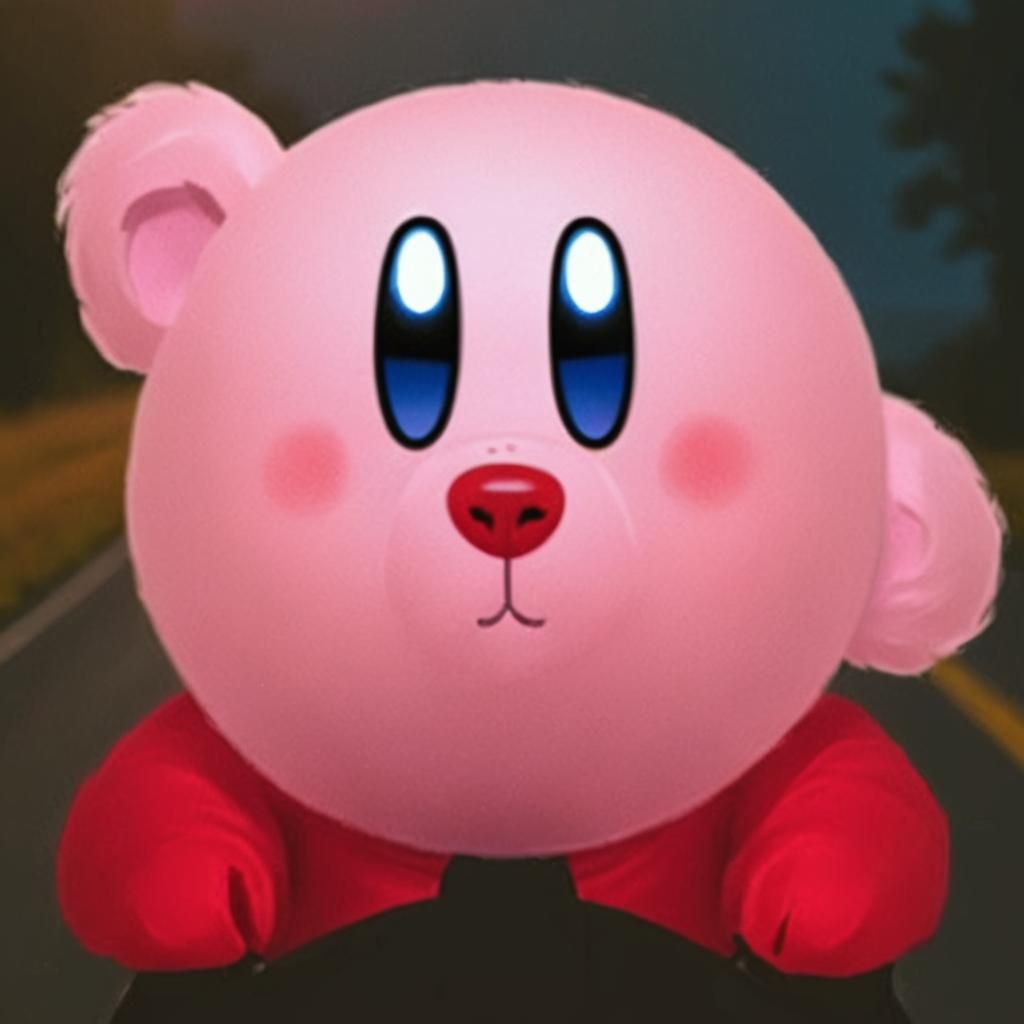 Bear Rides Motorcycle at Sunset: Digital Art