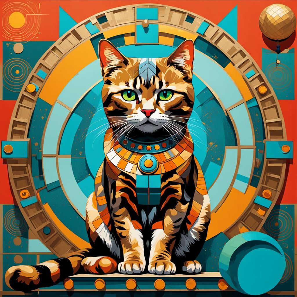 Pop Art Screen Print in Bauhaus Style