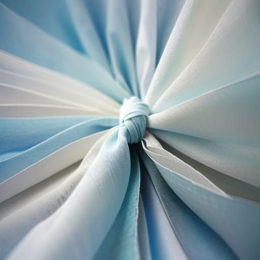 White Shawl with Blue Ribbon in Watercolor