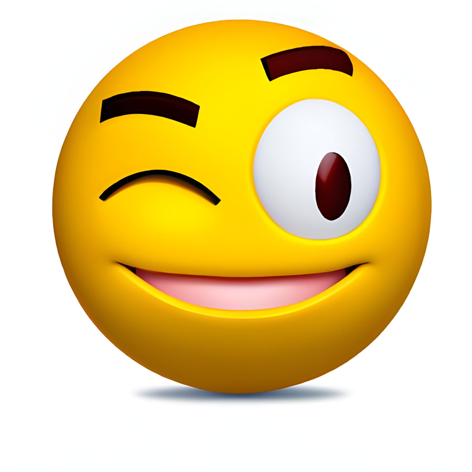 Playful 3D Rendered Winking Emoji