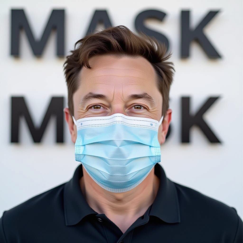 Ayalon Musk Wears Mask With Text