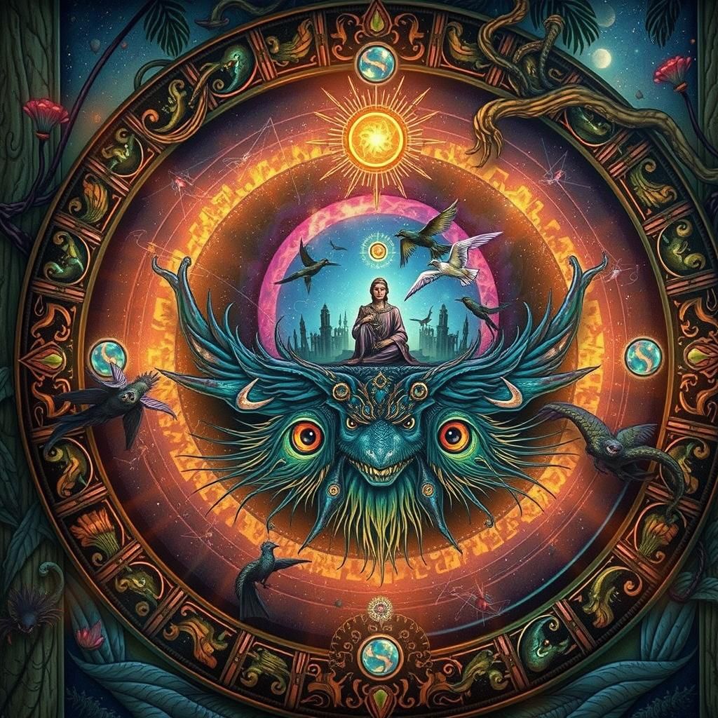 Ammolite Gargoyle in Mystical Night Garden