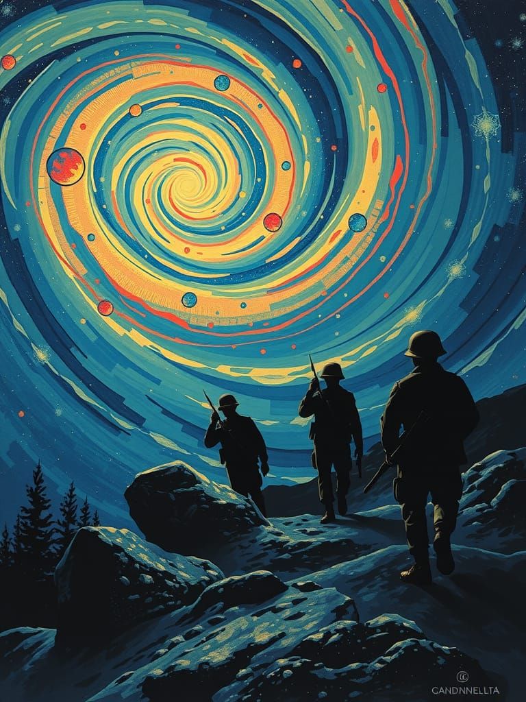 Platoon: Kandinsky-Inspired War Movie Abstract