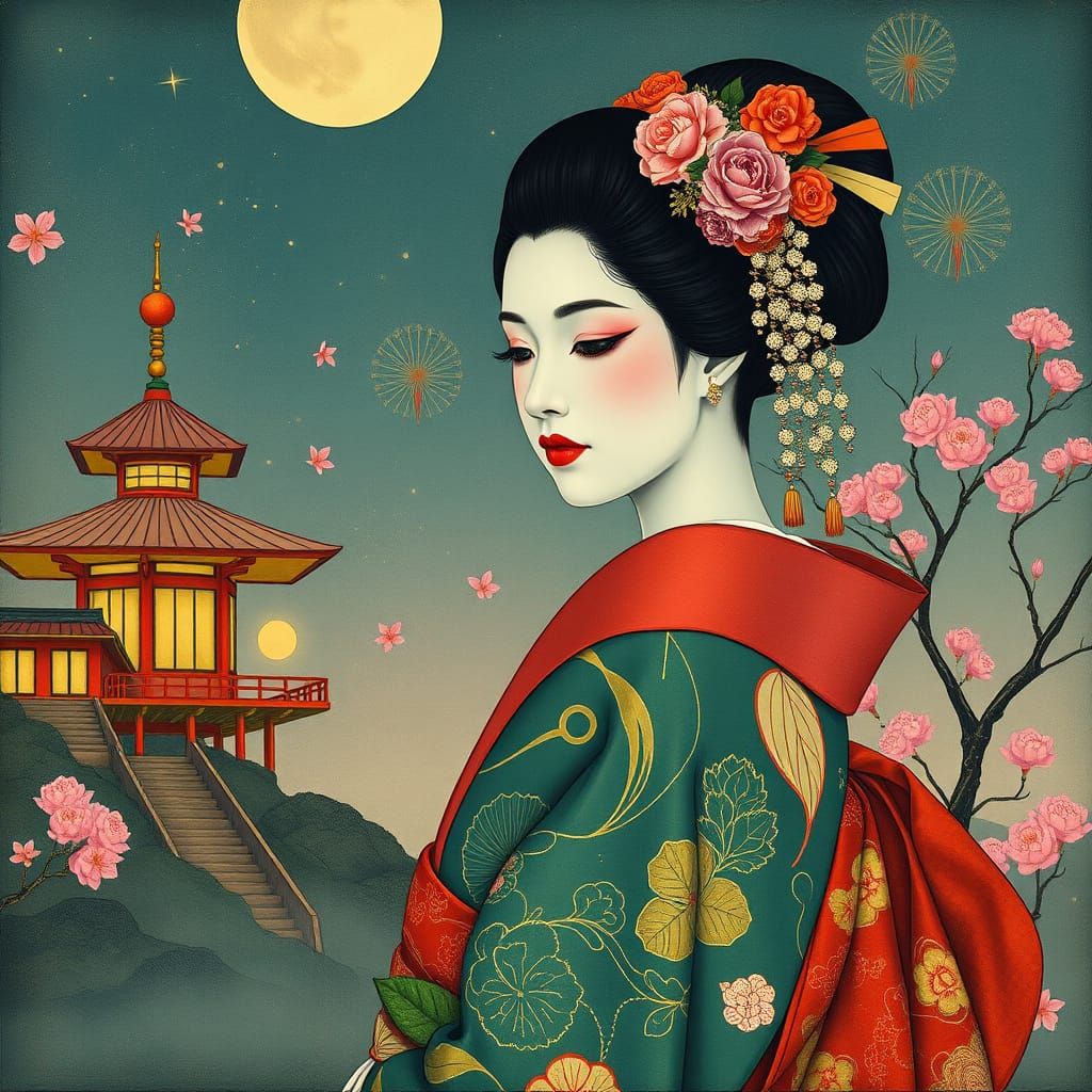geisha, by Victor Ngai and Monet