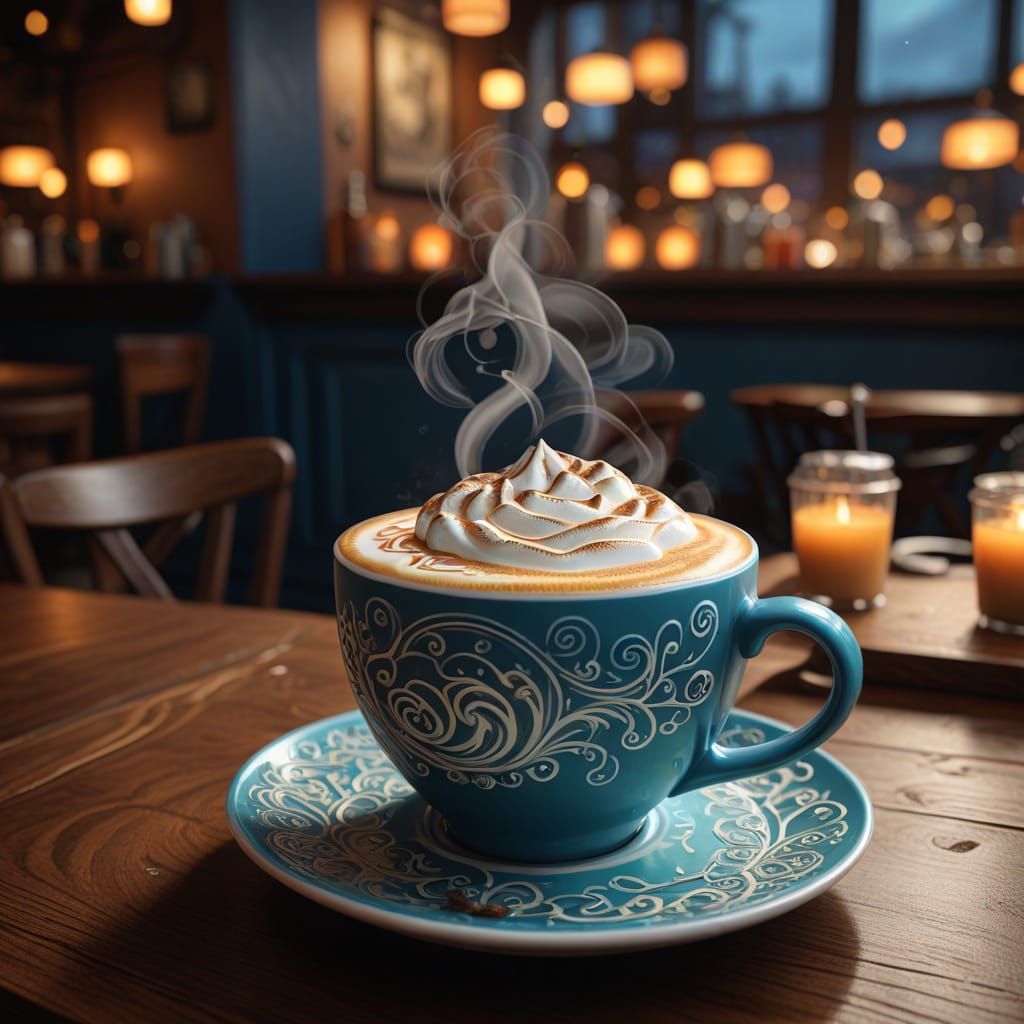 Enchanted Pumpkin Spiced Latte in Whimsical Woodland Setting