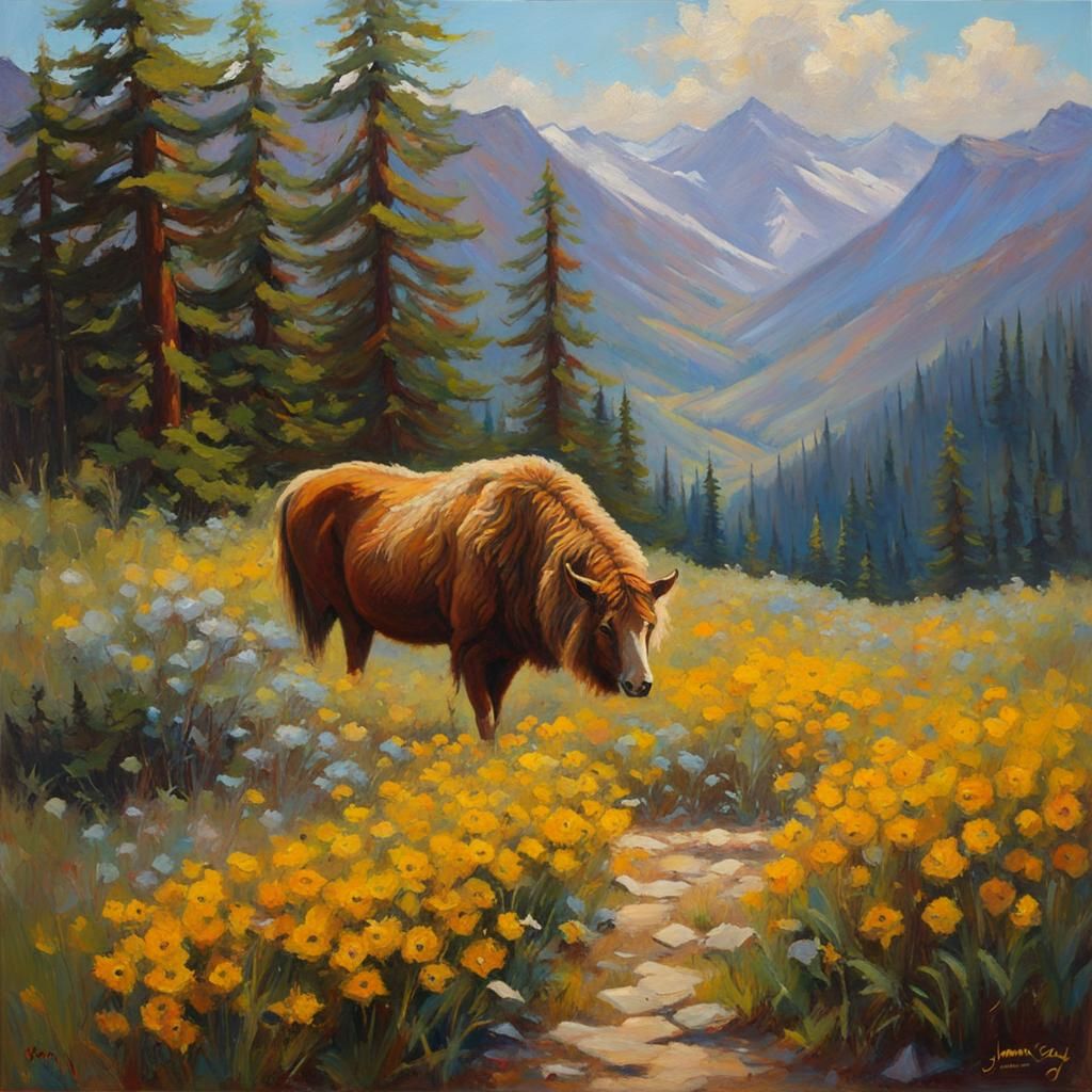 Ethereal Figure: Wild and Free as Oil Painting