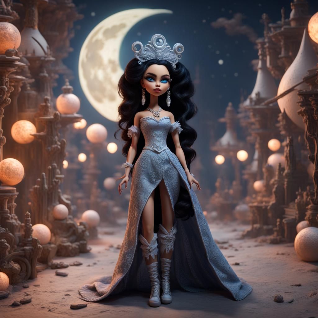 Hyperrealistic Bratz Dolls as the Moon Lady