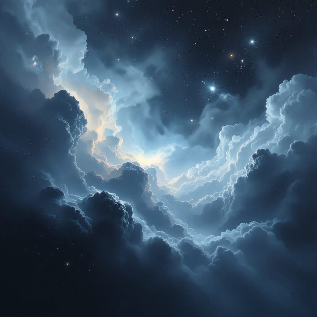 Futuristic Cosmic Nebula with Minimalist Design