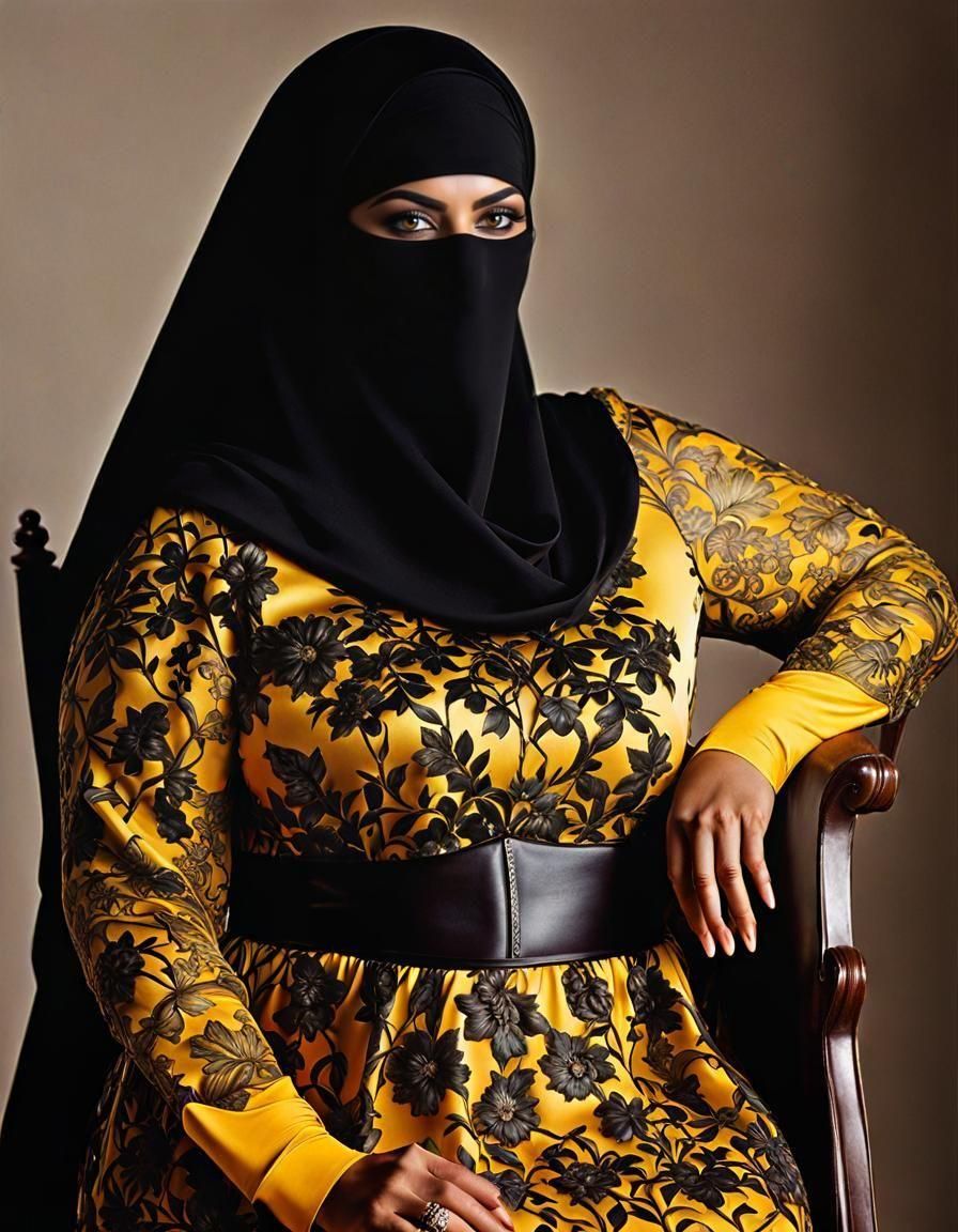 Psychedelic Niqabi Portrait in Pop Art Style