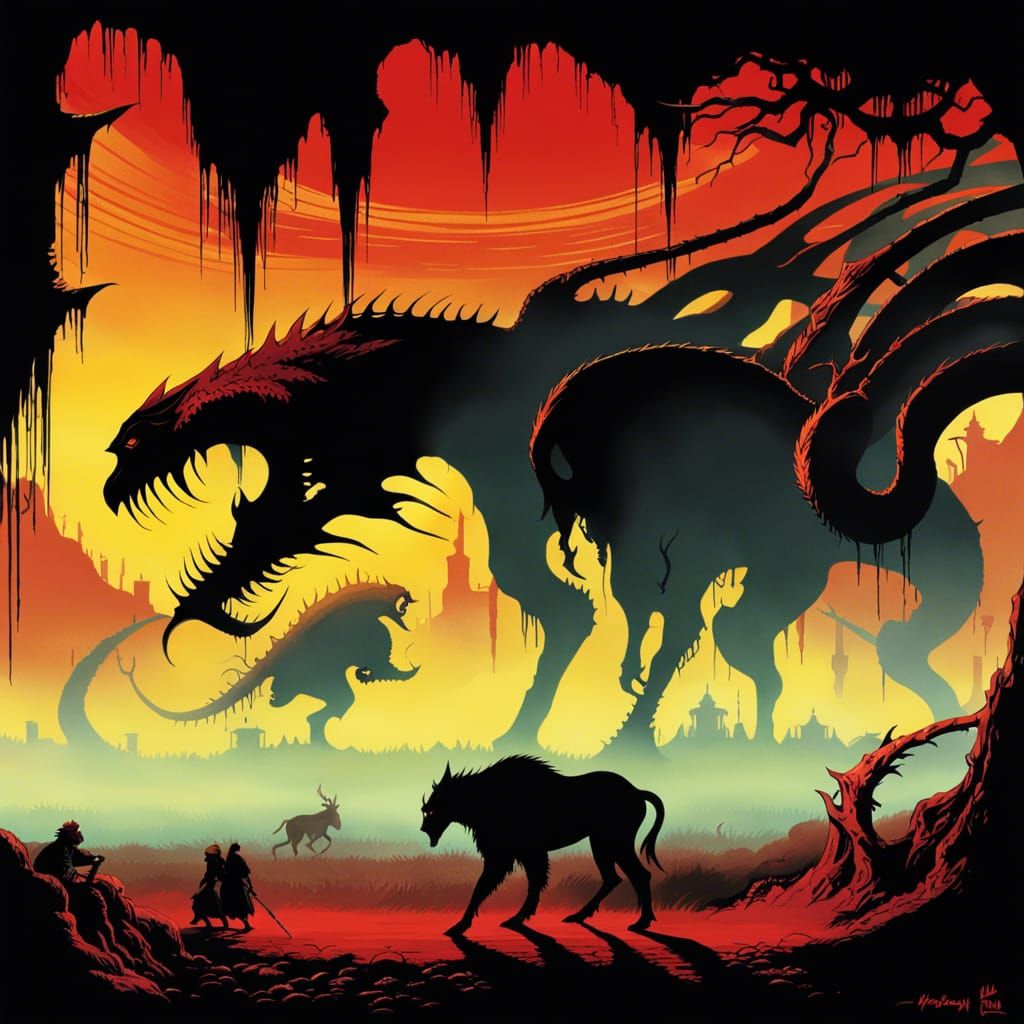 Sinister Horror-Fantasy Scene with Parallax Scrolling