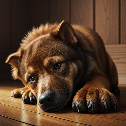 Vibrant Brown Canine in Warm, Cozy Lighting