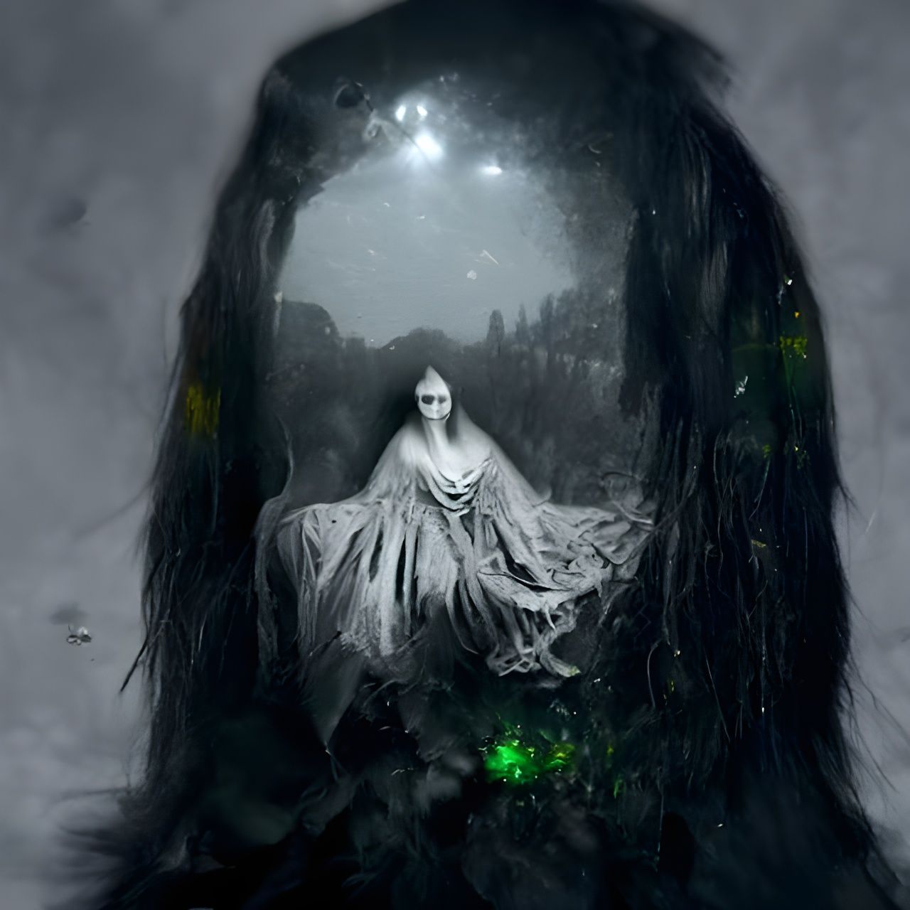 Ethereal Banshee Apparition in Vintage Supernatural Photo