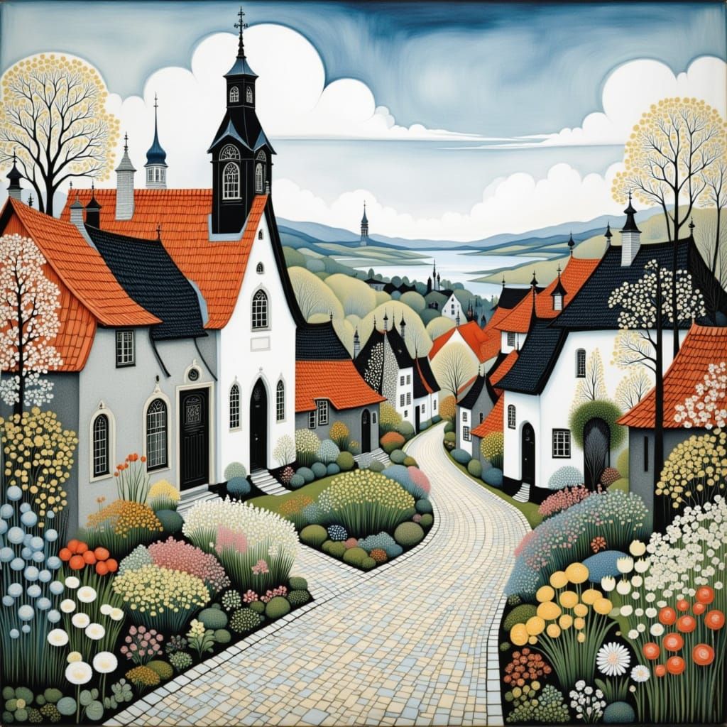 Whimsical Scandinavian Village by the Sea