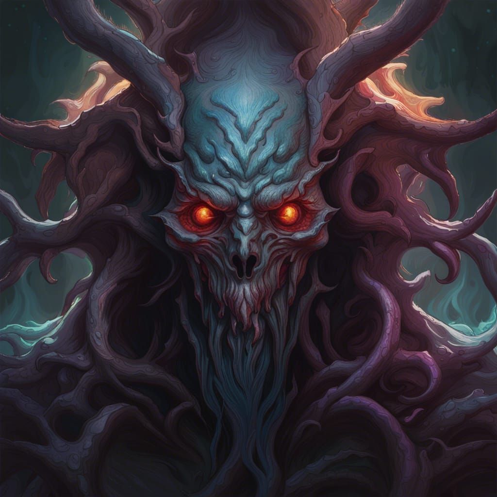 Eldritch Necromorph Portrait in Hyperdetailed Digital Art