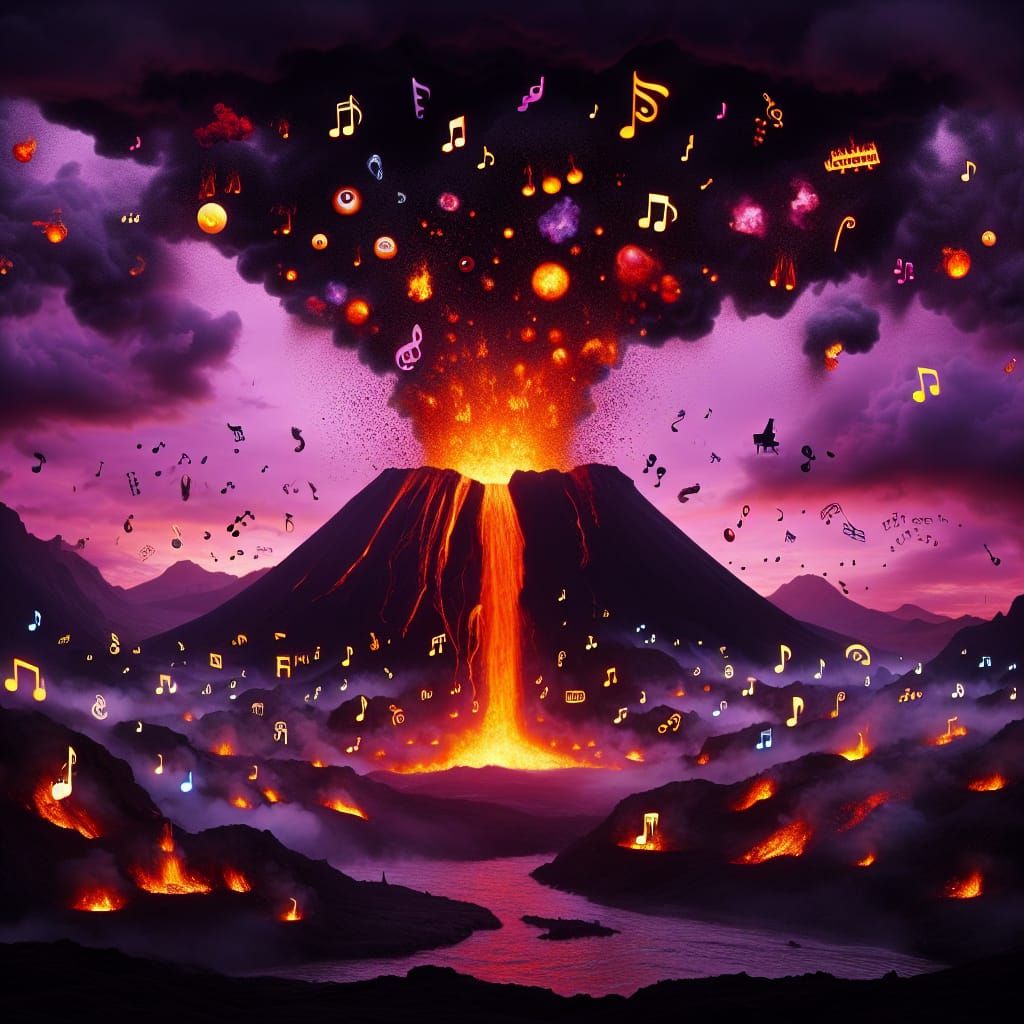onomatopoeia  an erupting volcano