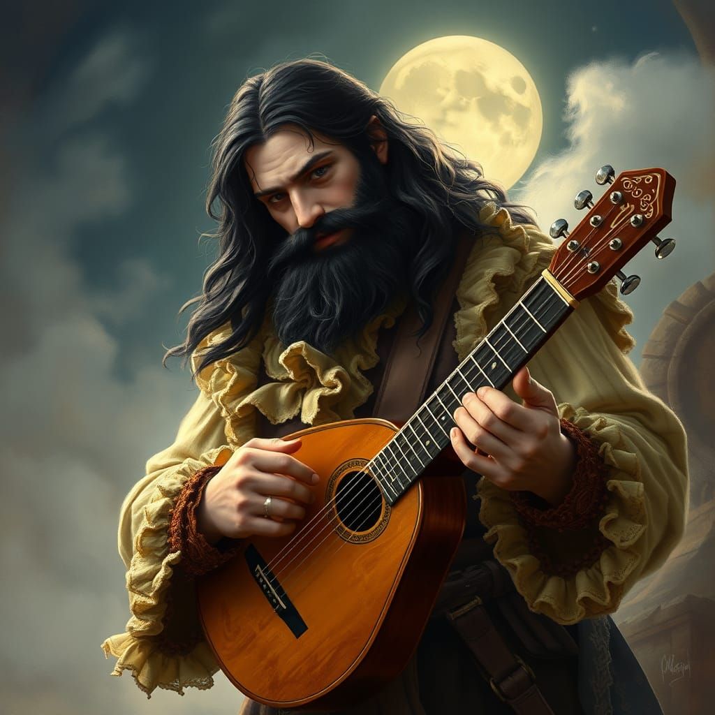 Dwarf Bard in Ethereal Fantasy Style