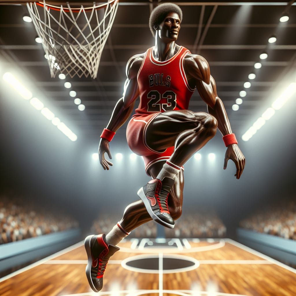 Basketball Player Dunking in Action