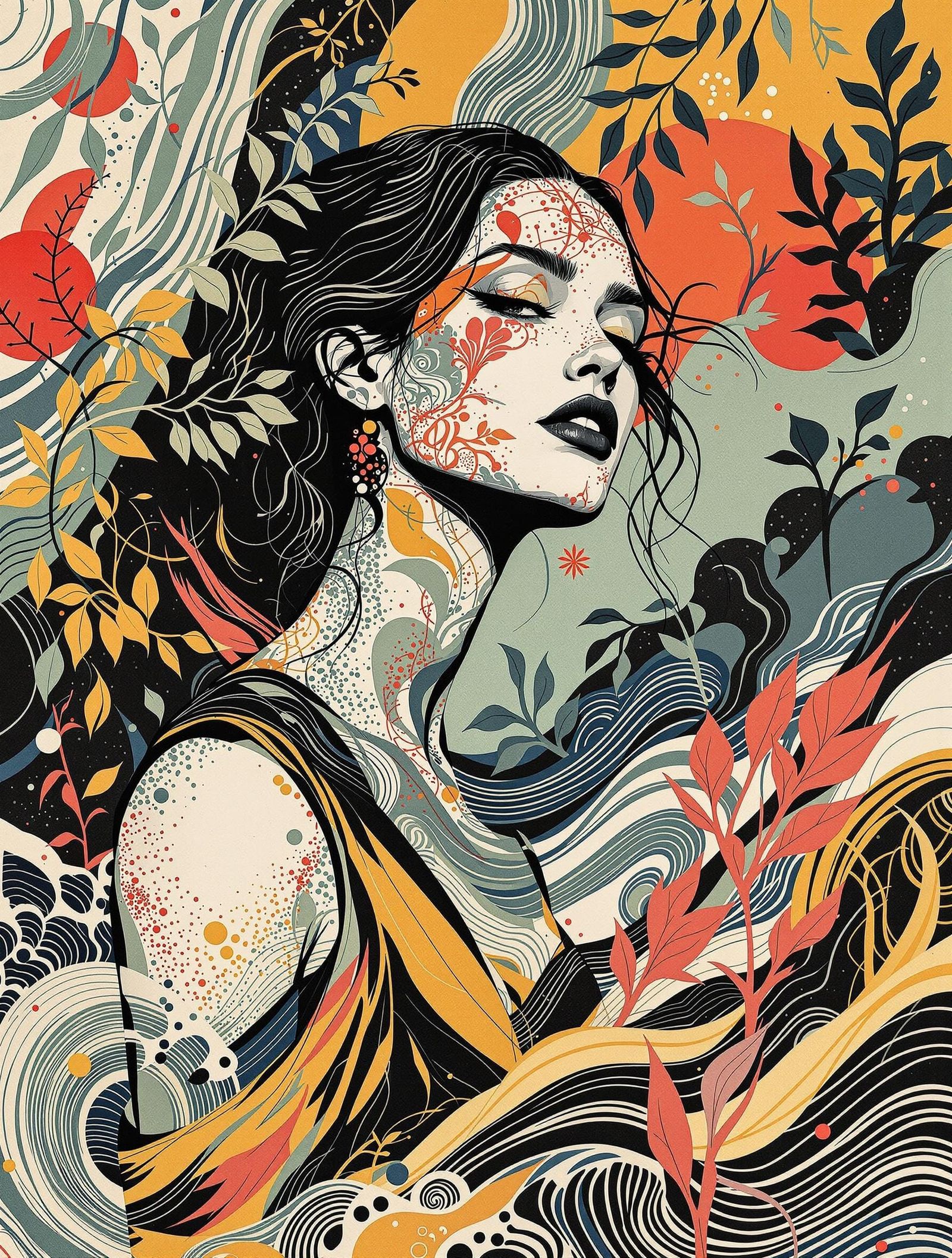 Modern Woman Transformed into Symbol of Defiant Grace