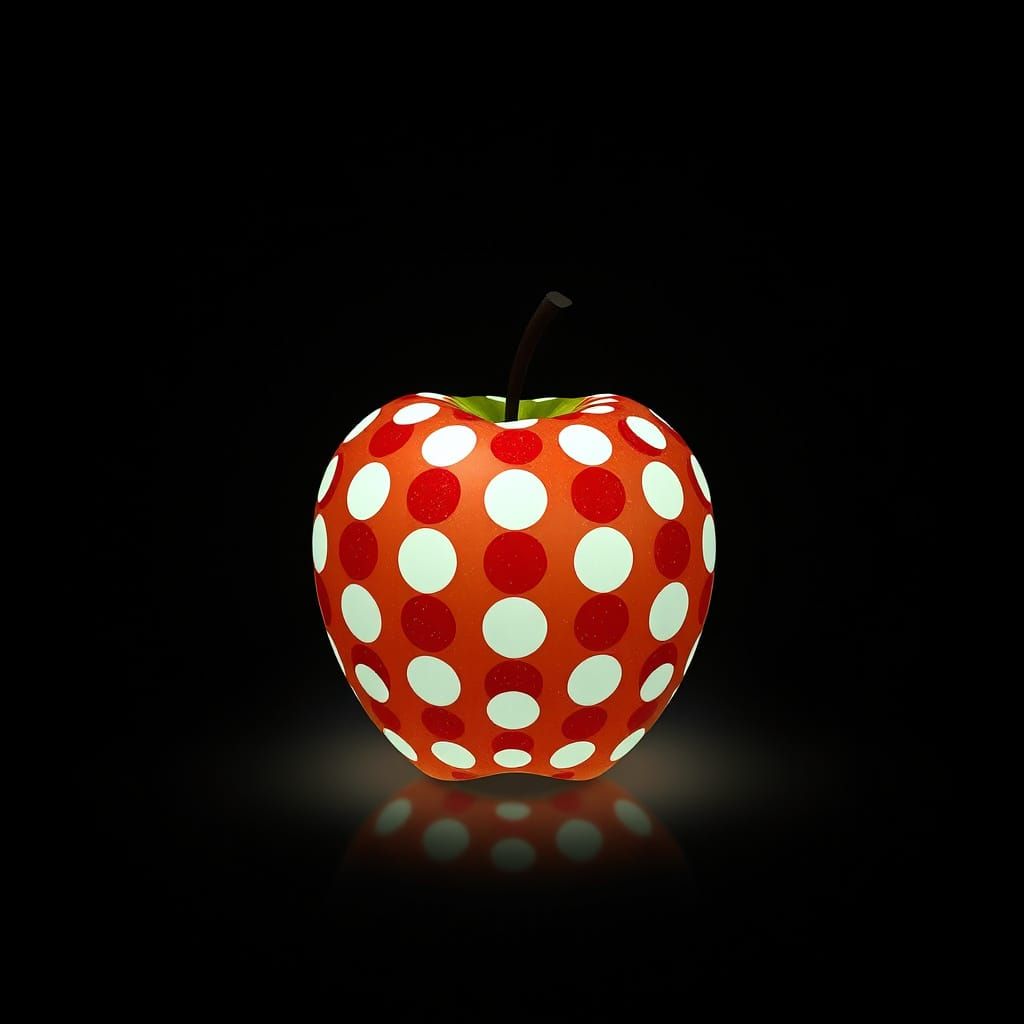 Polka Dot Apple in Surrealist Style