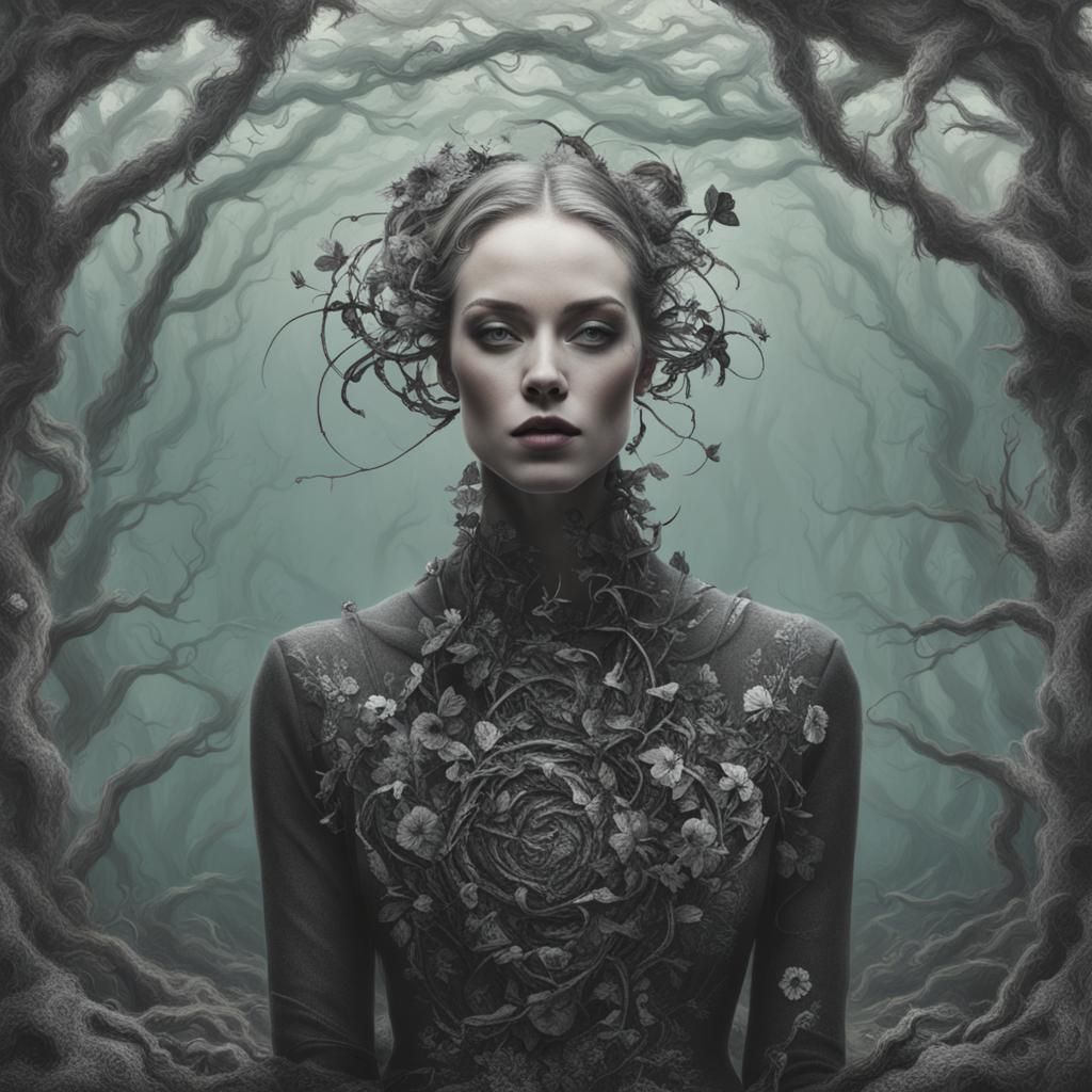 Abstract AI Interpretation of 'Suffixicated Lady'