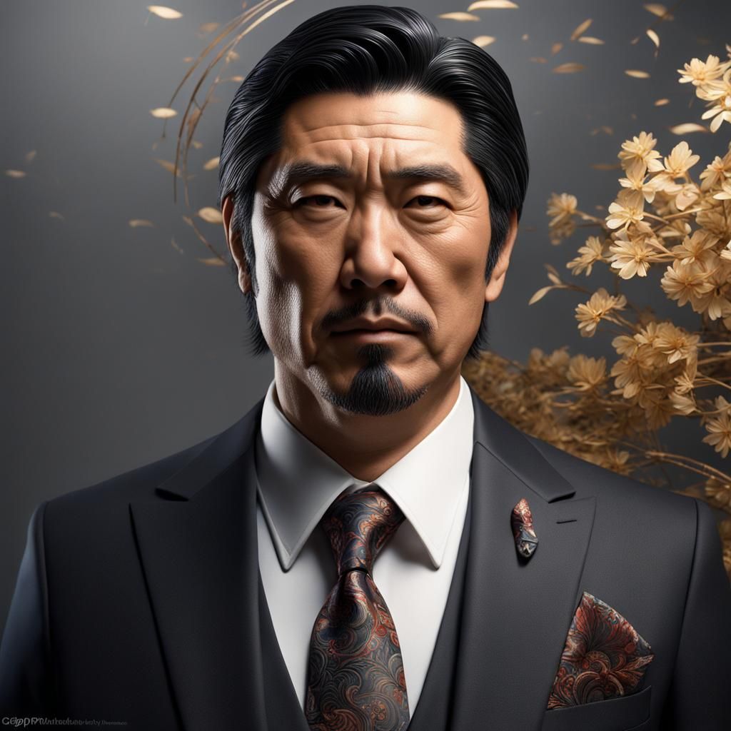 Detailed Portrait of Japanese Man in Suit