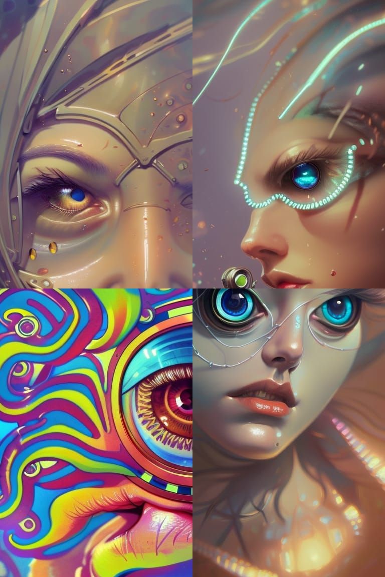Clockwork Fish Scale Portrait in Cosmic Style