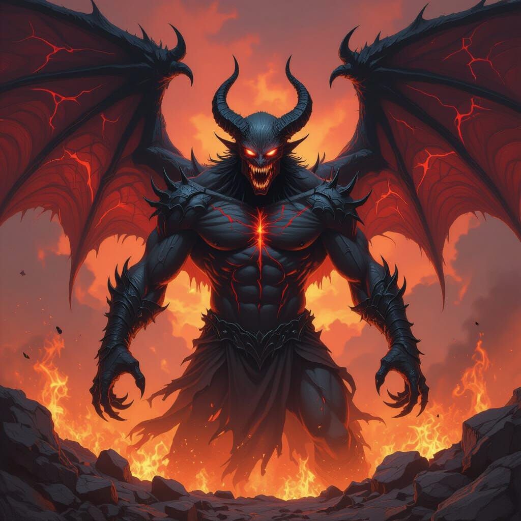 Demonic Beings Emerge from Burning Abyss